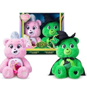 Wicked Care Bears Pink and Green Plush Set